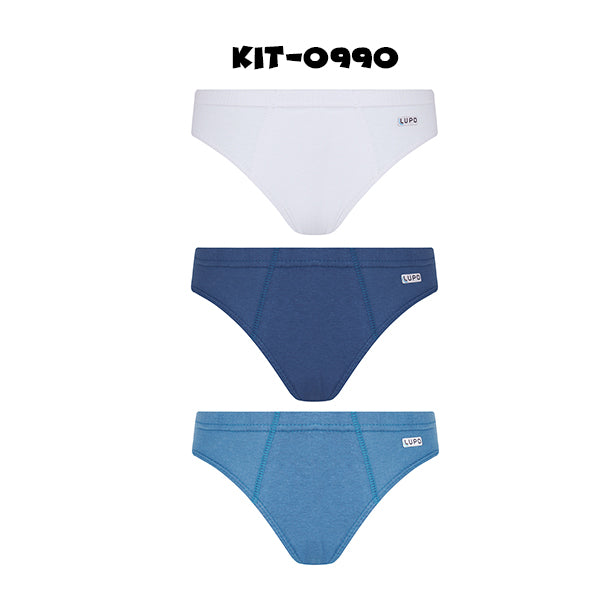 Lupo-140-089 Kit 3 Cuecas Infantil