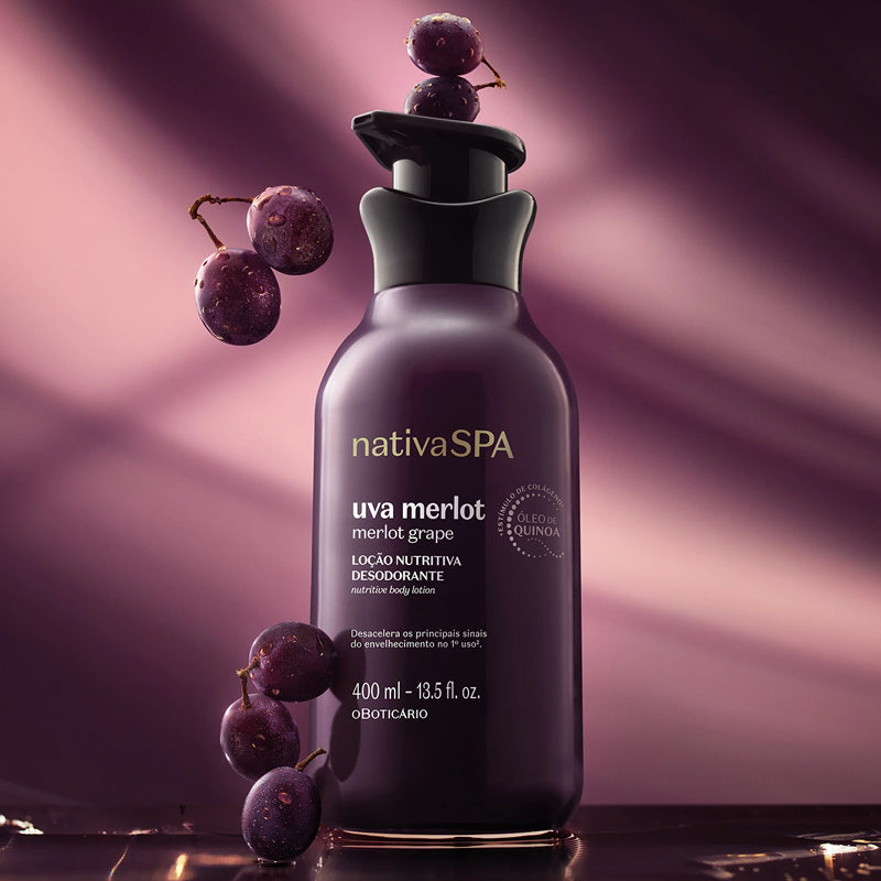 Nativa SPA Loção Uva Merlot 400ml + Sab. Rose 2x90g
