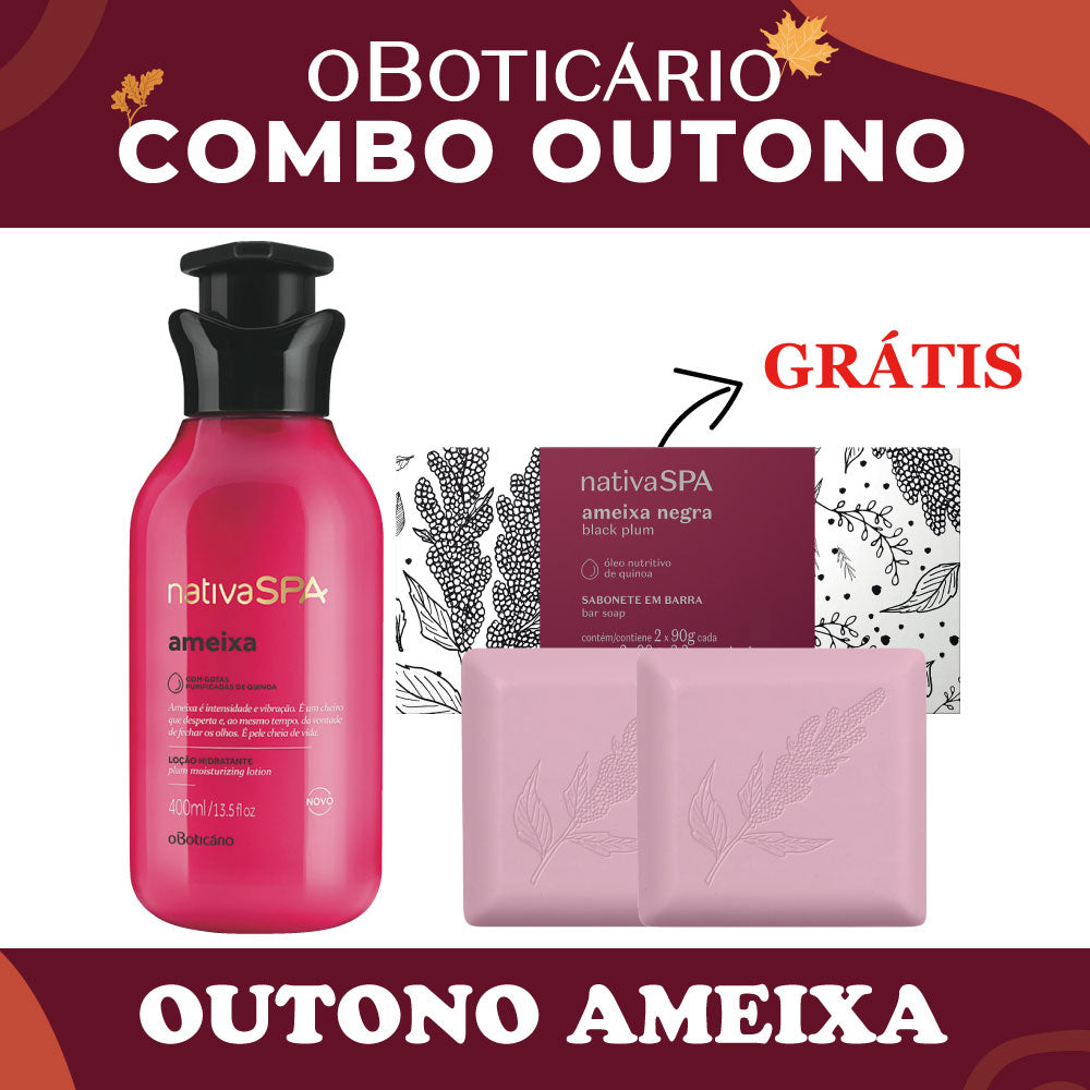 O Boticario Nativa SPA Locao Ameixa 400ml + Sab. Ameixa Negra 2x90g