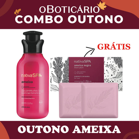 O Boticario Nativa SPA Locao Ameixa 400ml + Sab. Ameixa Negra 2x90g