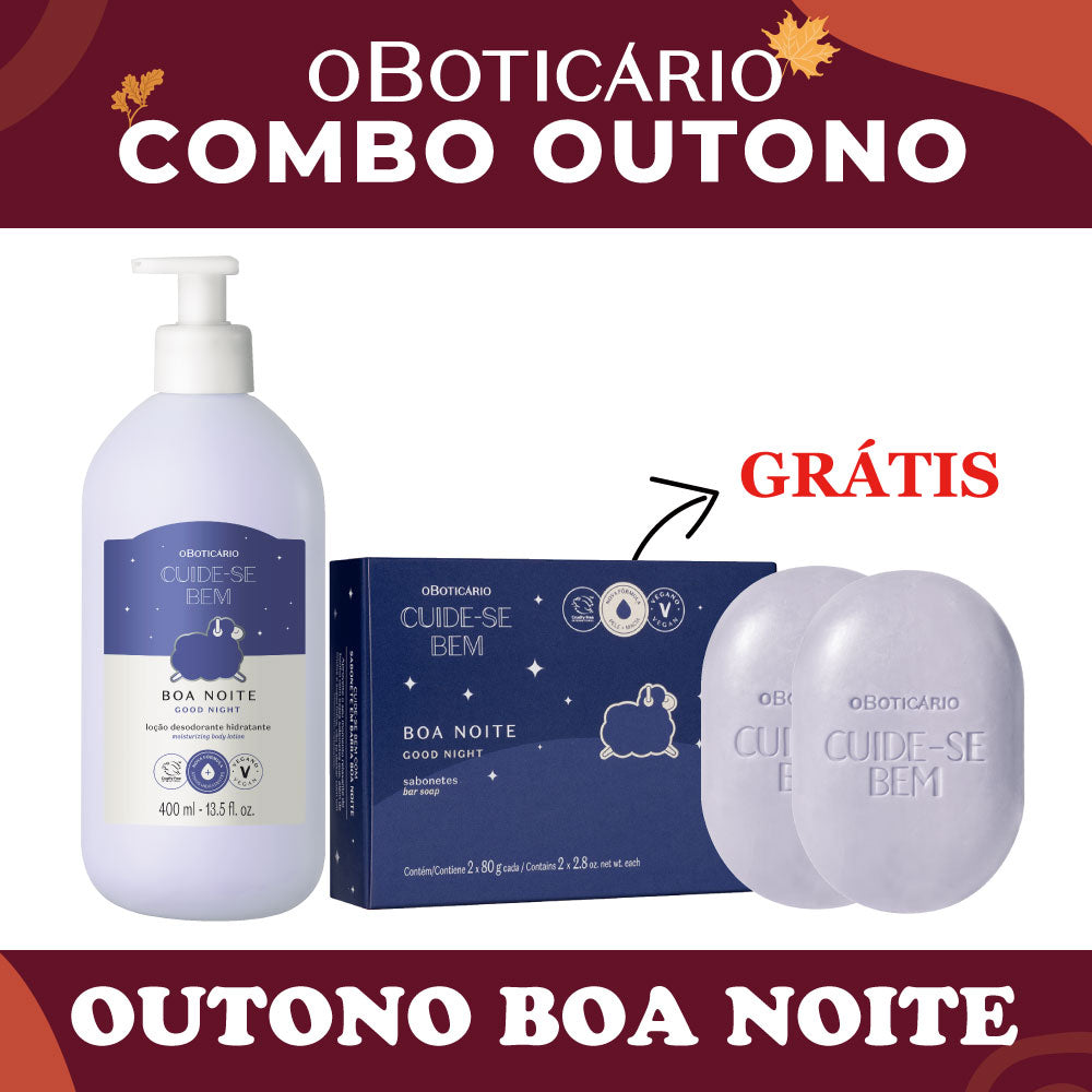 O Boticario Cuide-se Bem Locao Boa Noite 400ml + Sab. Boa Noite 2x80g