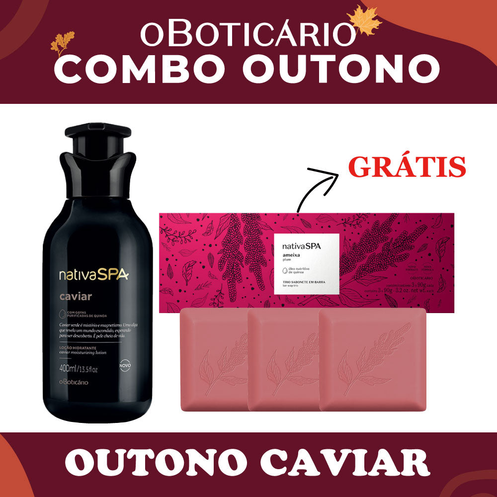 O Boticario Nativa SPA Locao Caviar 400ml + Sab. Ameia 3x90g