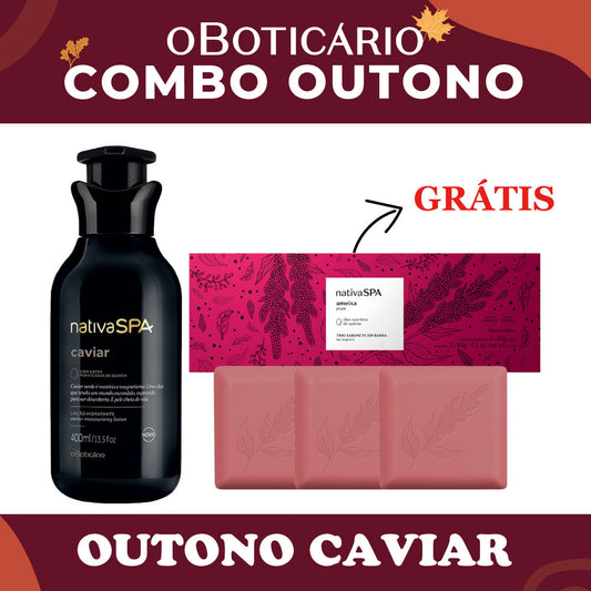 O Boticario Nativa SPA Locao Caviar 400ml + Sab. Ameia 3x90g