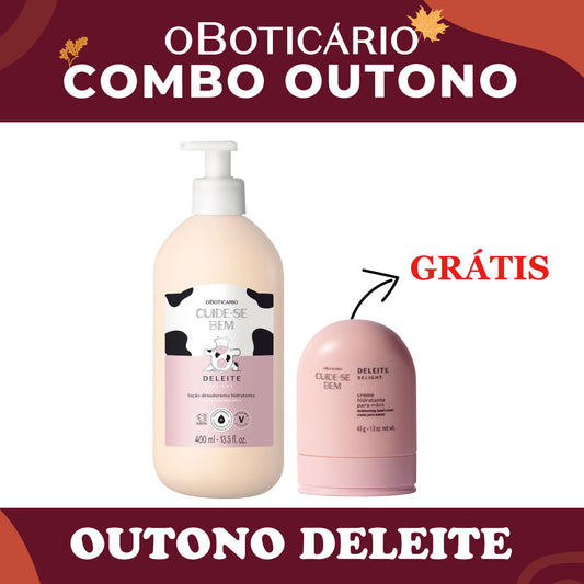 O Boticario Cuide-se Bem Locao Deleite 400ml + Creme Maos Deleite 45g