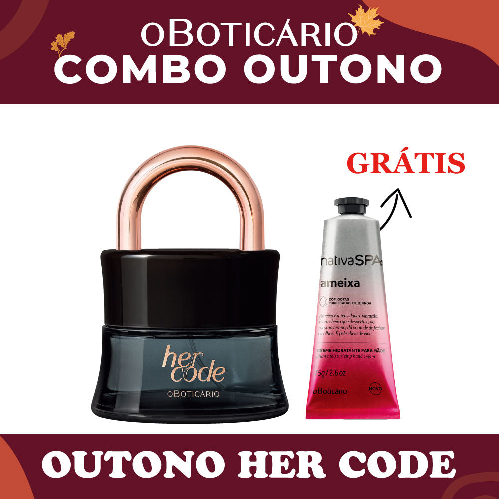 O Boticario Her Code EDP 50ml + Creme Maos Ameixa 75g