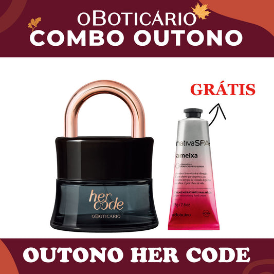 O Boticario Her Code EDP 50ml + Creme Maos Ameixa 75g