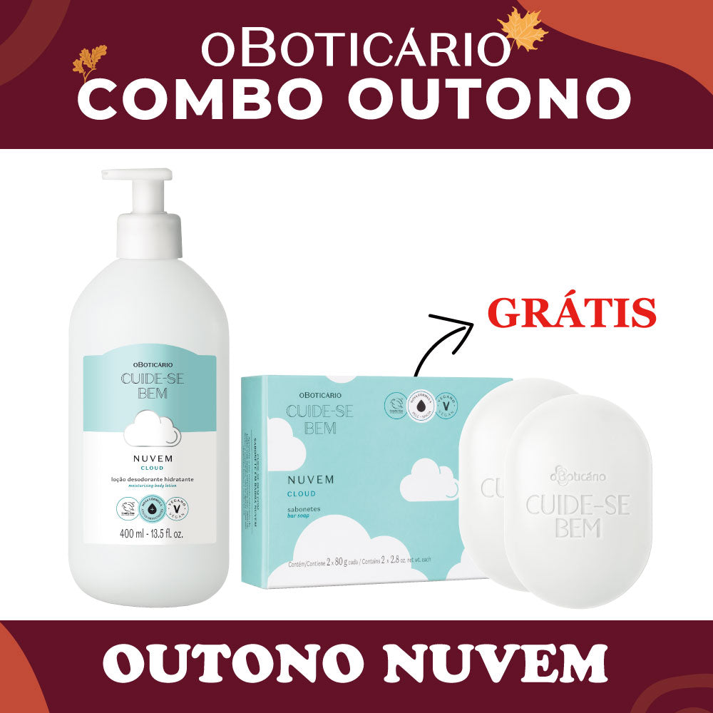 O Boticario Cuide-se Bem Locao Nuvem 400ml + Sab. Nuvem 2x80g