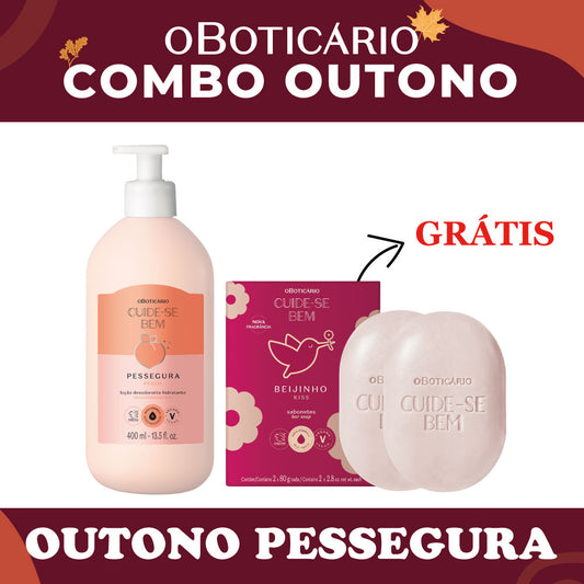 O Boticario Cuide-se Bem Locao Pessegura 400ml + Sab. Beijinho 2x80g