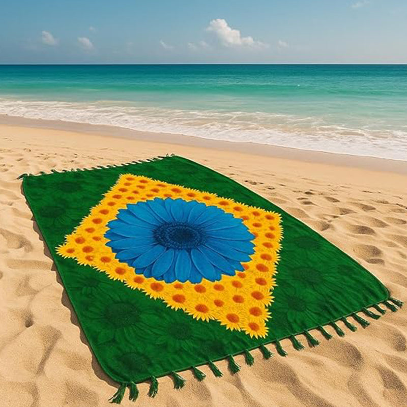 Bali Blue Canga - Bandeira Floral
