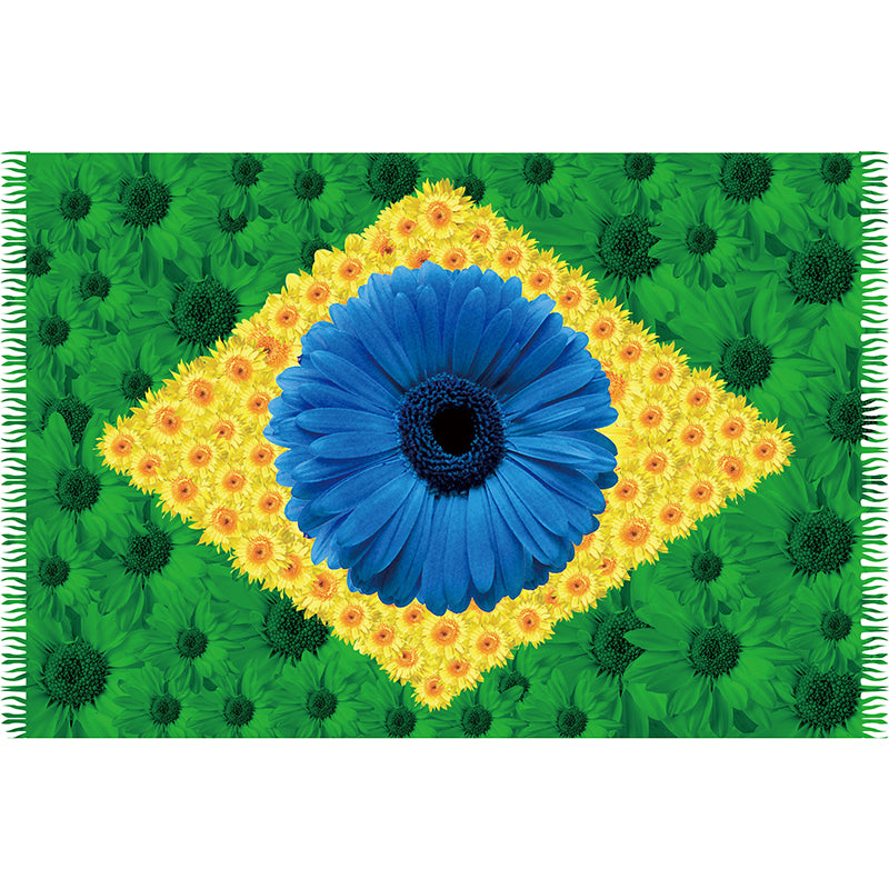 Bali Blue Canga - Bandeira Floral