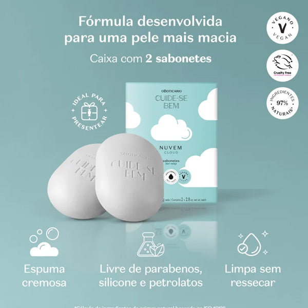 O Boticario Cuide-se Bem Sabonete em Barra Nuvem 2x80g