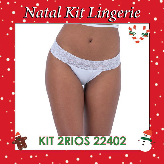 Natal Kit Lingerie 2Rios-22402 Kit 3 Calcinhas Fio Dental