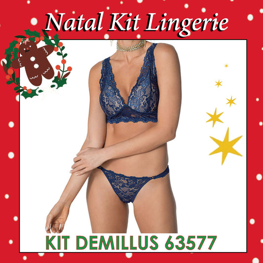 Natal Kit Lingerie DeMillus-63577 Marinho