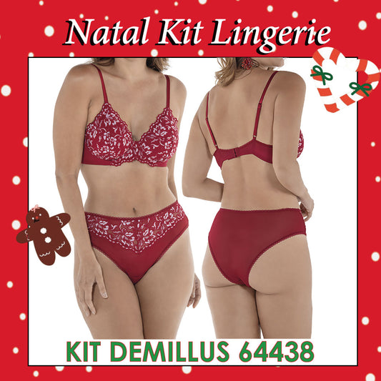 Natal Kit Lingerie DeMillus-64438 Carmim