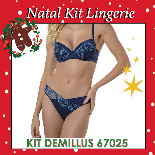 Natal Kit Lingerie DeMillus-67025 Marinho