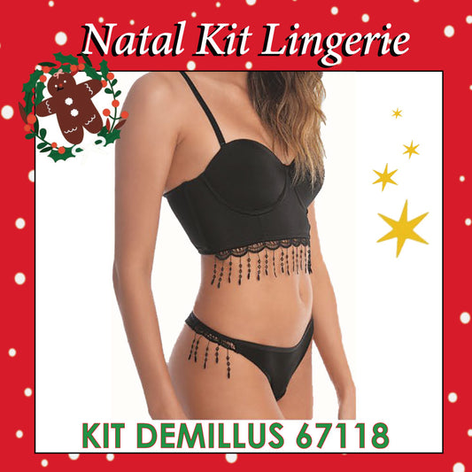 Natal Kit Lingerie DeMillus-67118 Preto