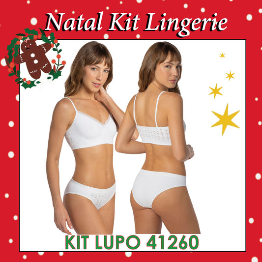 Natal Kit Lingerie Lupo-41260 Branco