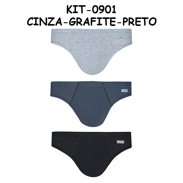Lupo-515-089 Kit 3 Cuecas Slip