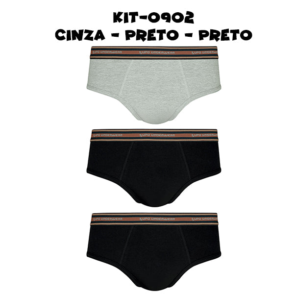Lupo-524-089 Kit 3 Cuecas Slip