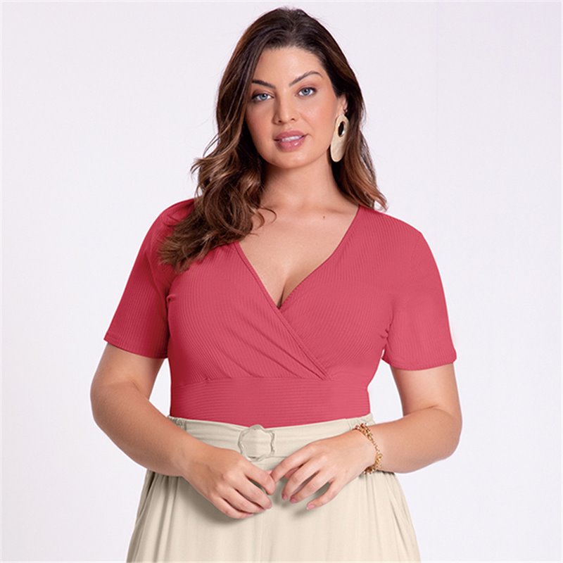 Lunender-35214 Blusa Plus Size Rosa