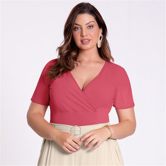 Lunender-35214 Blusa Plus Size Rosa