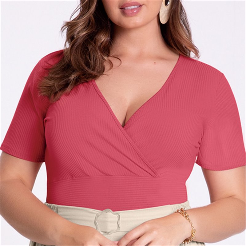 Lunender-35214 Blusa Plus Size Rosa