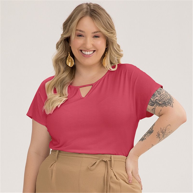 Lunender-35246 Blusa Plus Size Rosa