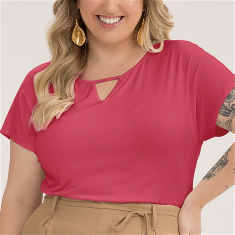 Lunender-35246 Blusa Plus Size Rosa