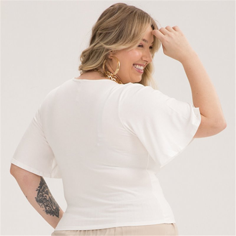 Lunender-35247 Blusa Plus Size Branco