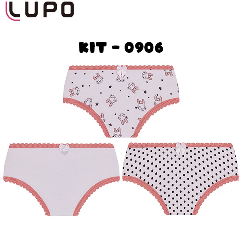 Lupo-18100 Kit 3 Calcinhas Infantil