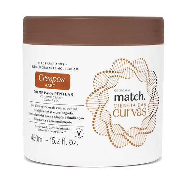 O Boticario Match Creme Para Pentear Crespos Ciencia das Curvas 450ml