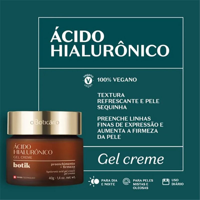 O Boticario Botik Gel Creme Facial Acido Hialuronico 40g