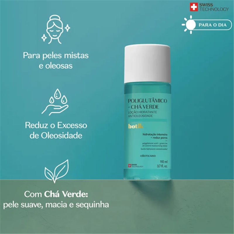 O Boticario Botik Locao Acido Poliglutamico + Cha Verde 110ml
