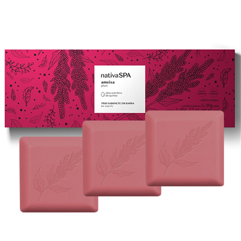 O Boticario Nativa SPA Sabonete em Barra Ameixa 3x90g