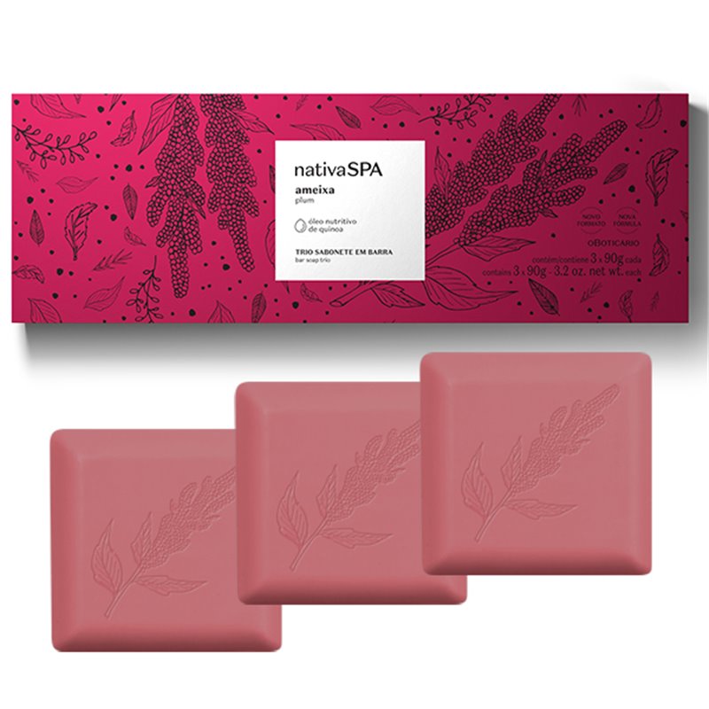 O Boticario Nativa SPA Sabonete em Barra Ameixa 3x90g